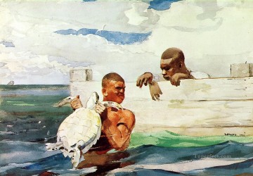  Pond Works - The Turtle Pond Realism marine painter Winslow Homer